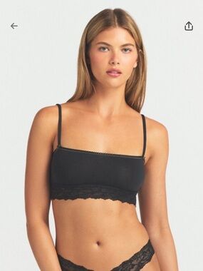 SKIMS Black Lace Trim Bralette